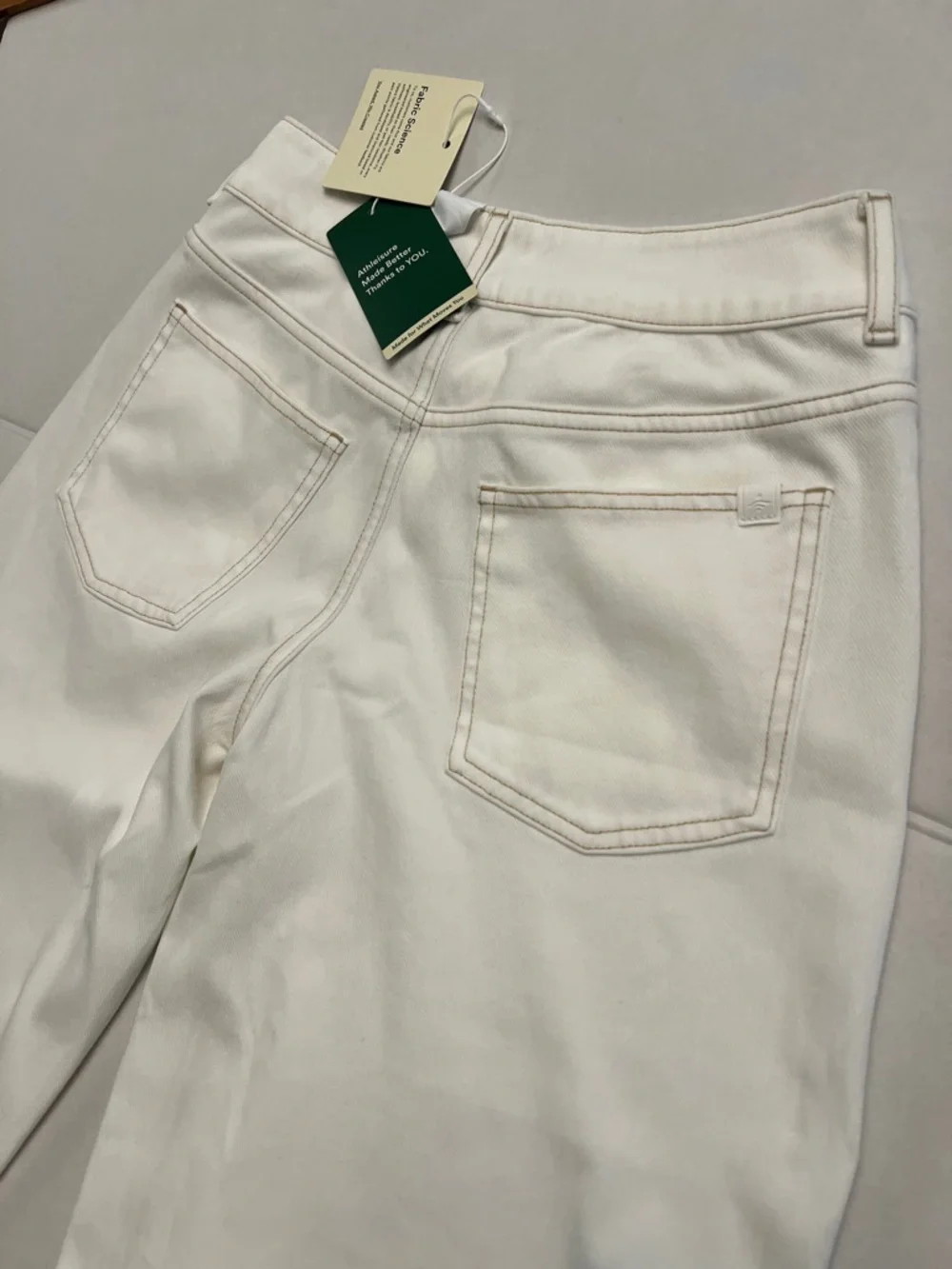 HALARA ASYMMETRIC WHITE STRETCH DENIM WIDE LEG JEANS PANTS SIZE XS NEW - Picture 6 of 16